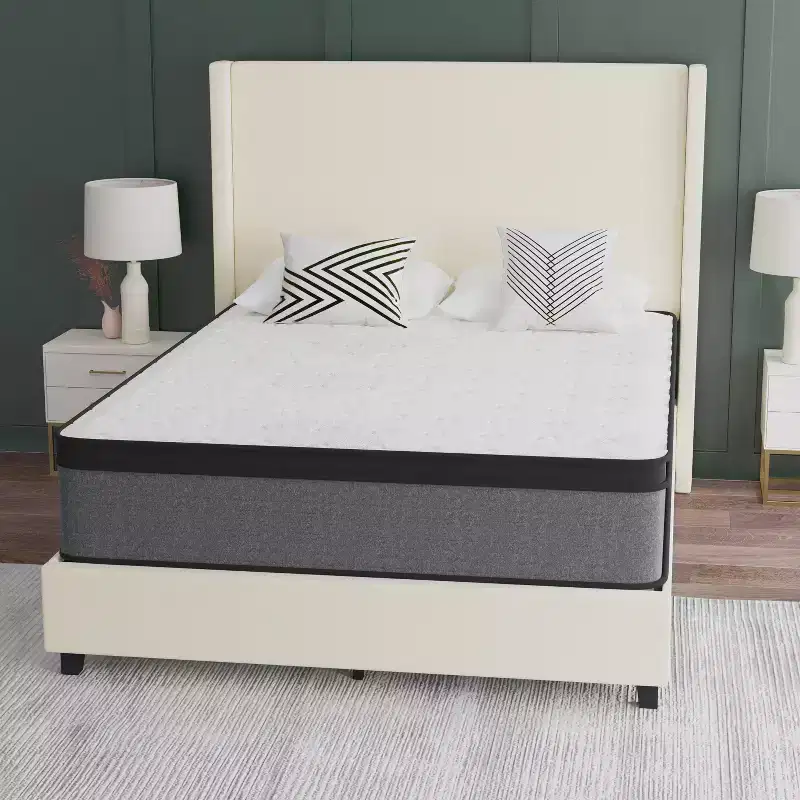 Emma and Oliver 13 Euro Top Hybrid Pocket Spring Mattress in a Box with CertiPUR-US Certified Foam for Supportive Pressure Relief