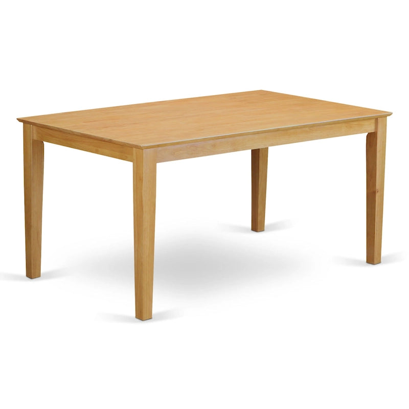 East West Furniture Dining Set- a Rectangle Solid Wood Table and 4 Kitchen Chairs, Oak (Pieces & Seat Options)