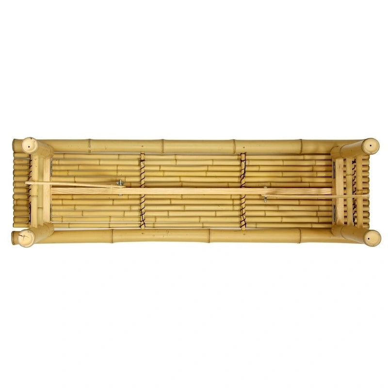 Handmade 4' Japanese-Style Light Bamboo Folding Bench - 47.00W x 14.00D x 15.75H