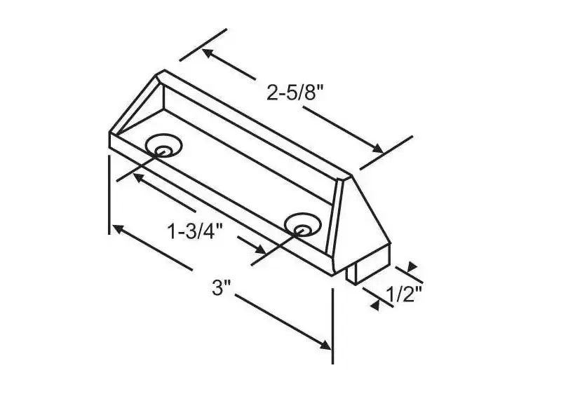 Brixwell Sash Lift Window Hardware, Plastic Material, 3 Bottom Length, 2-5/8 Top Length, 1-3/4 Center To Center, White Finish