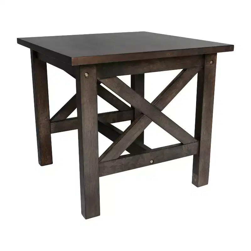 Emma and Oliver Solid Wood Farmhouse Style End Table