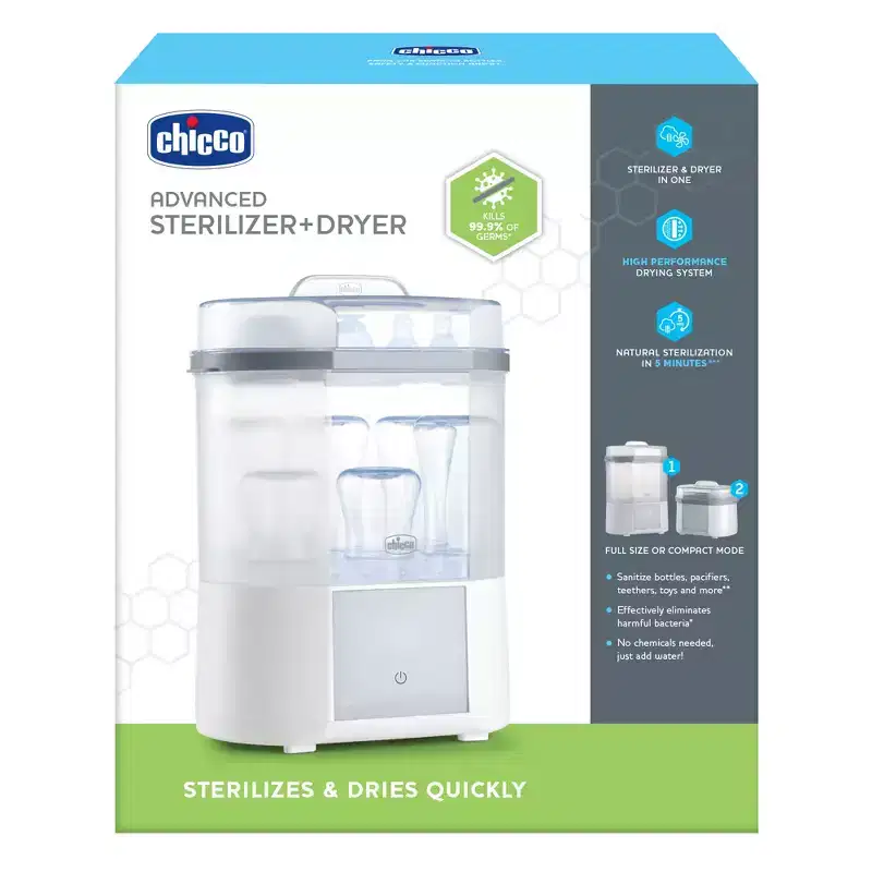 Chicco Advanced Sterilizer and Bottle Dryer: BPA-Free, Electric, White