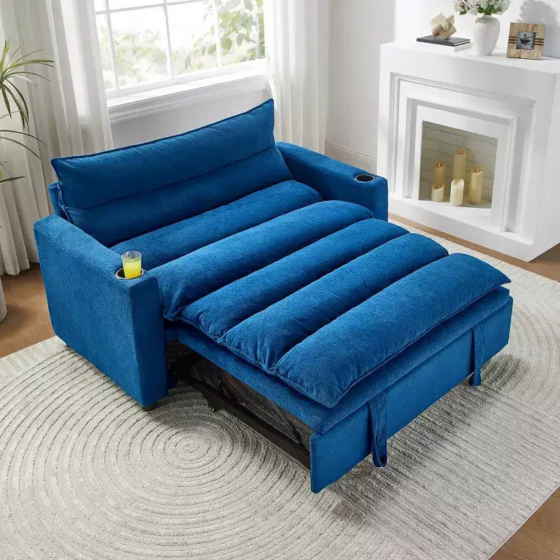 GDFStudio Miel 47.64'' Modern Convertible Multi-Functional Velvet Upholstered Loveseat Bed