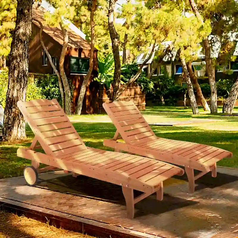 Outdoor Garden Chaise Lounges With Wheels And Drawers