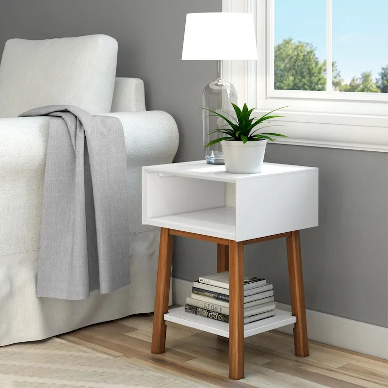 Plank and Beam Mid-Century Modern Cubby Nightstand