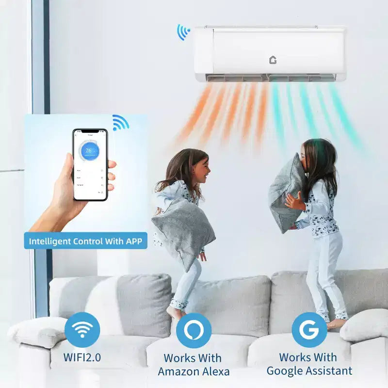 9000 BTU Mini Split Ac/Heating System 18.5 SEER2 Air Conditioner Ductless Heat Pump
