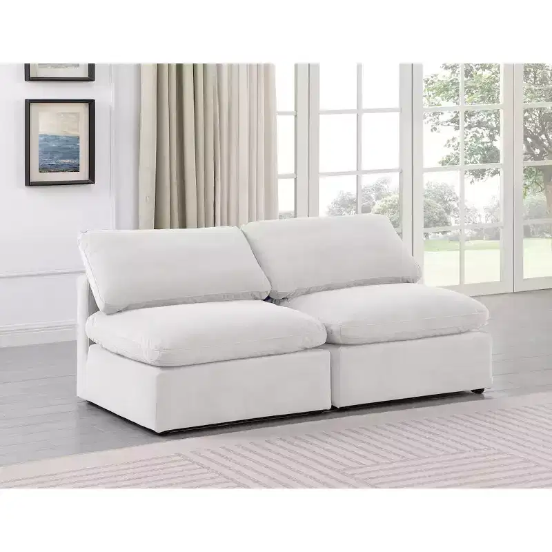 Meridian Furniture Indulge Cream Velvet Modular Sofa