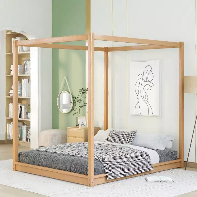 ModernLuxe Queen/King Size Canopy Platform Bed Frame