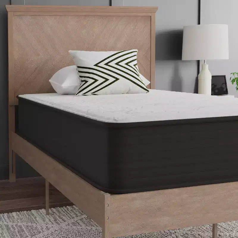 Emma and Oliver 10 Inch Hybrid Mattress, High Density Foam and Pocket Spring Mattress in a Box, CertiPur-US Certified Foam