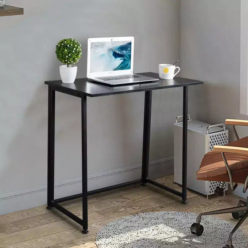 Karl Home Simple Collapsible Metal Computer Desk Black