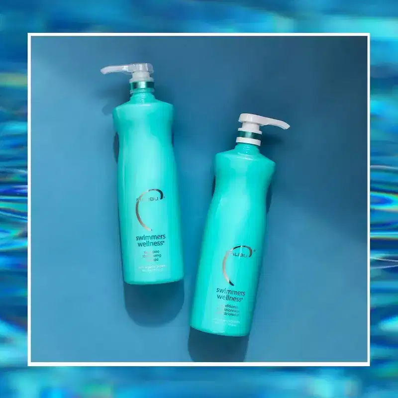 Malibu C SWIMMERS WELLNESS Shampoo & Conditioner (33.8 oz / 1 L) Duo Set, Restoring Hair Care Set for Swimmers - Protects Against Chlorine Damage Kit