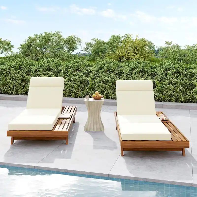 Christopher Knight Home- Harrison Acacia Outdoor Adjustable Chaise Lounge (Set of 2)
