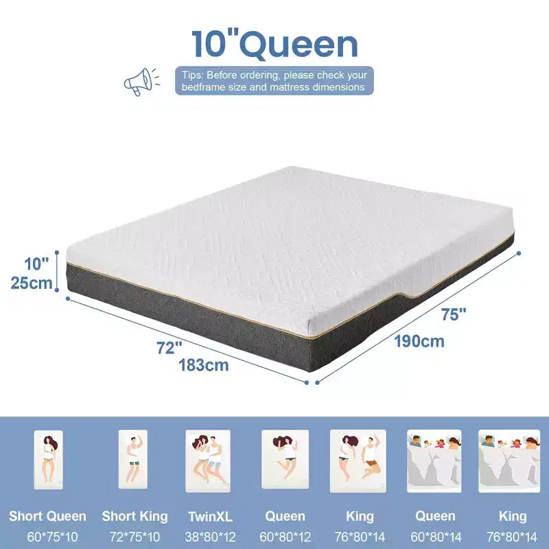 Dyonery memory foam mattresses are available in multiple sizes and thicknessesoffer a double-sided sleeping experience and different hardness levels