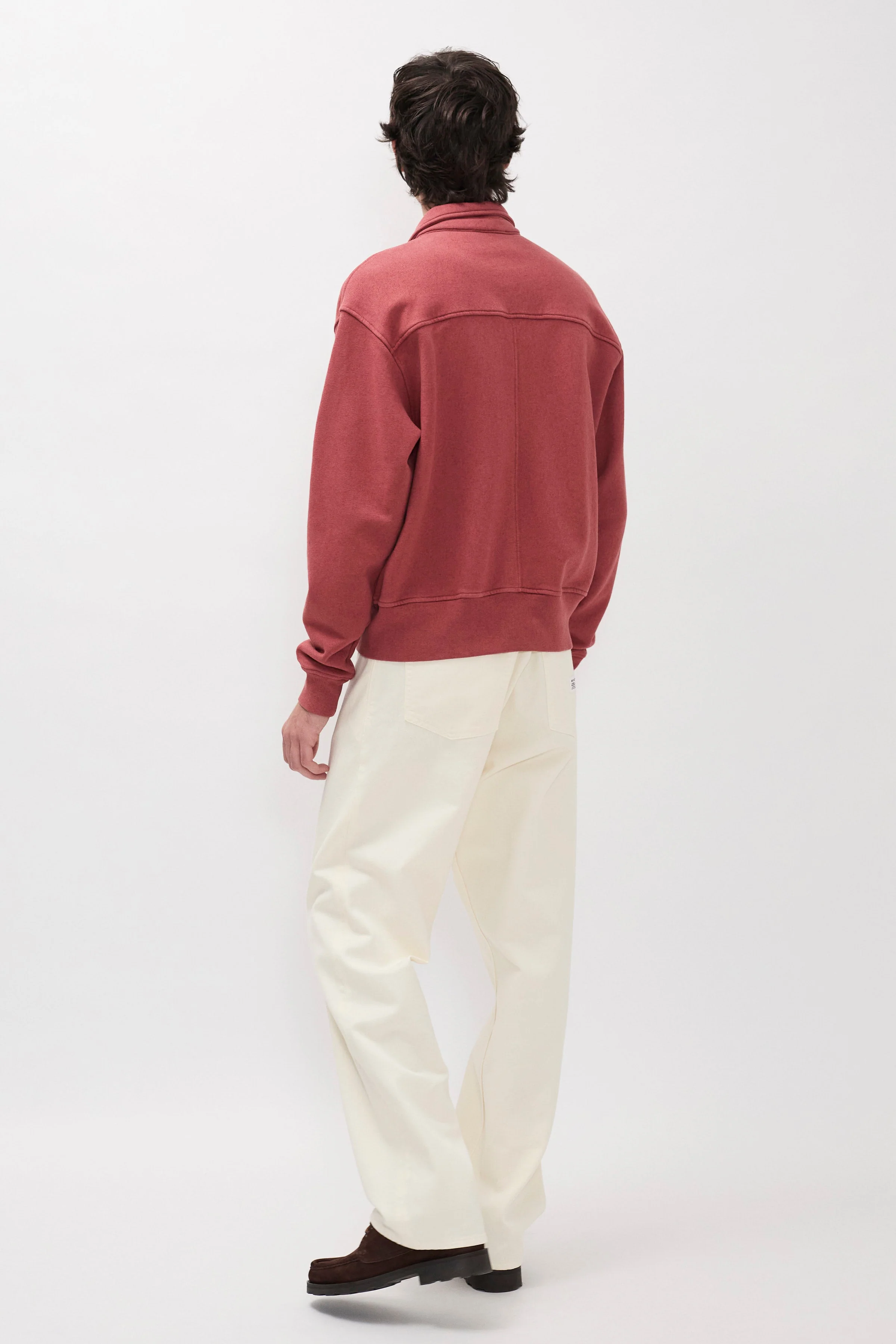 Cotton Linen Loopback Jacket - A garment dyed relaxed fitting zip - XS/S/M/L/XL/XXL (2)