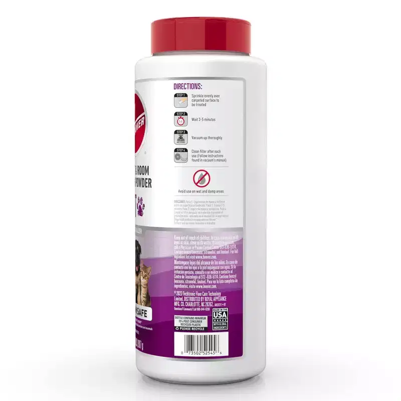 Hoover Carpet and Room Refresher Pet Powder Floor Care Tool: Red, White, Purple, Floor Care Accessories, 8.59" Height