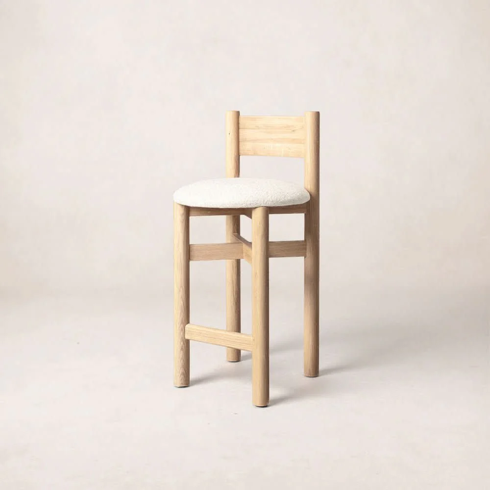 Counter Stool - Natural - The seat can be easily unscrewed and reupholstered, whether by a local professional or through your own DIY efforts...
