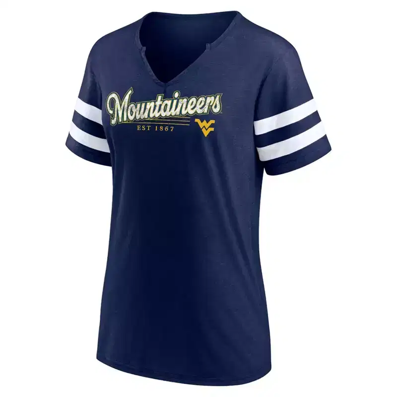 NCAA West Virginia Mountaineers Women's V-Neck Notch T-Shirt