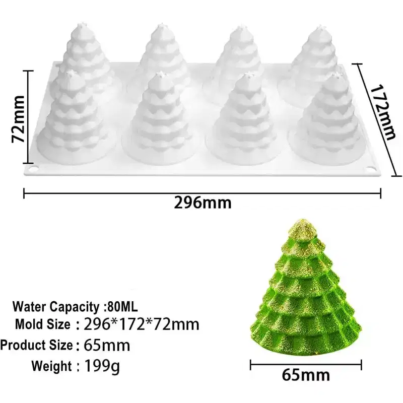 JDICTION Christmas Tree Silicone Mold Tree Shaped Mold for Handmade Soap Candles Cake Jelly Dessert Candy