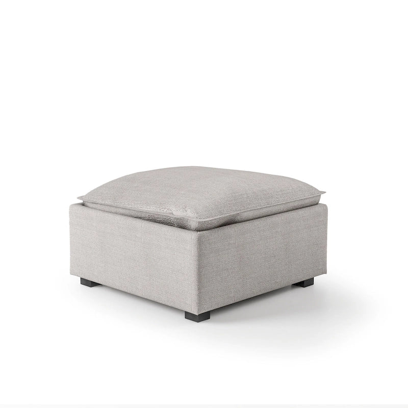 Contemporary Grey Fabric Cocktail Ottoman
