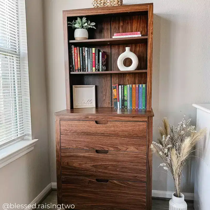 Teamson Home Ellery Freestanding Hutch Cabinet with Open Shelves Walnut
