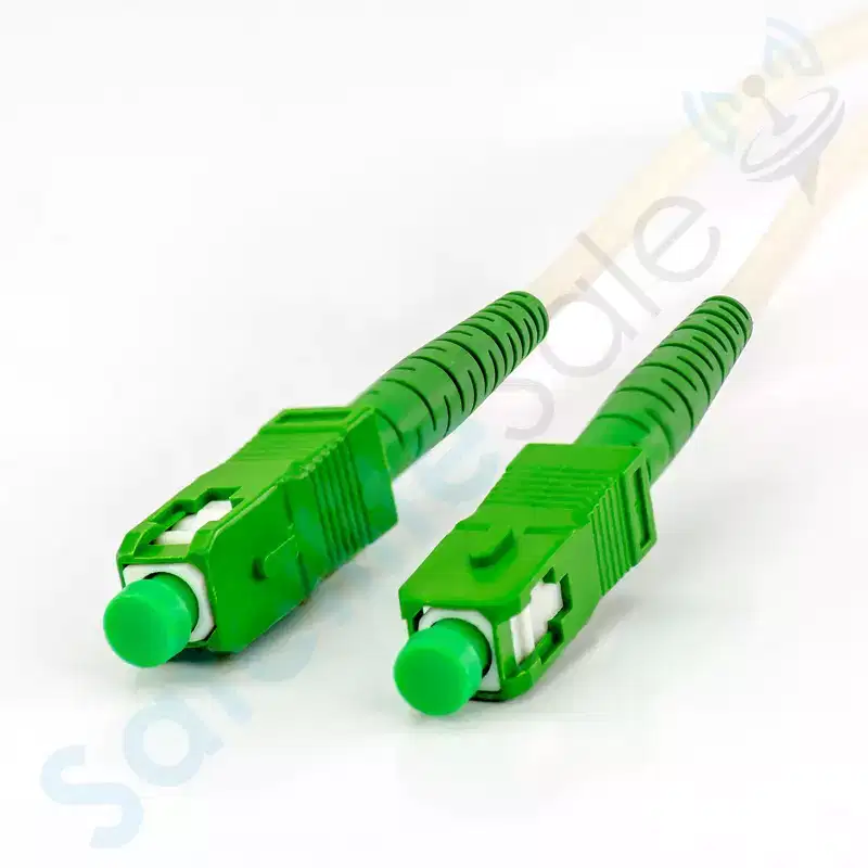 SatelliteSale Digital SC/APC Fiber Optic Singlemode Patch OFNR OFNP Cable Simplex 2.9mm O.D. White Cord 2 meters 6 feet