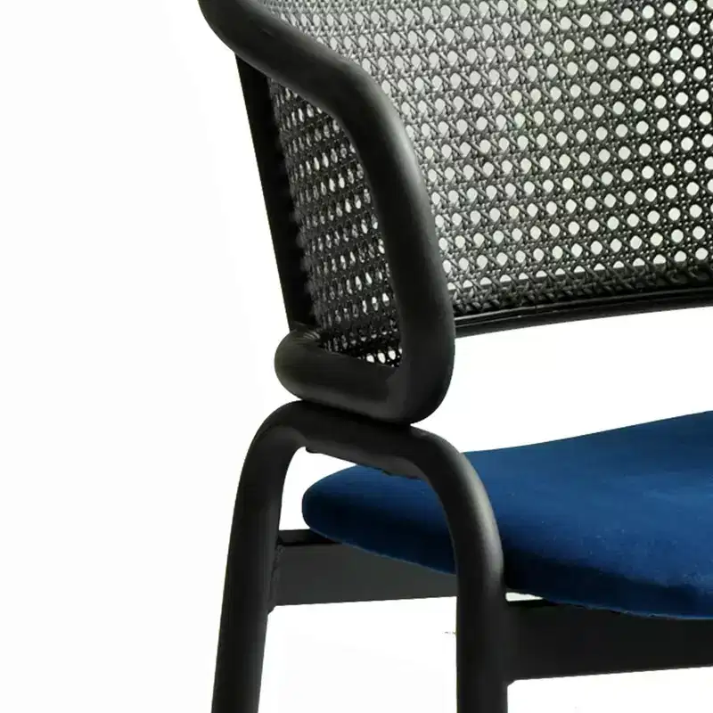 LeisureMod Ervilla Modern Dining Side Chair  Cozy Upholstered Accent Armchair with Black Iron Legs, Kitchen, Dining Room, Cafe, Restaurant Seating