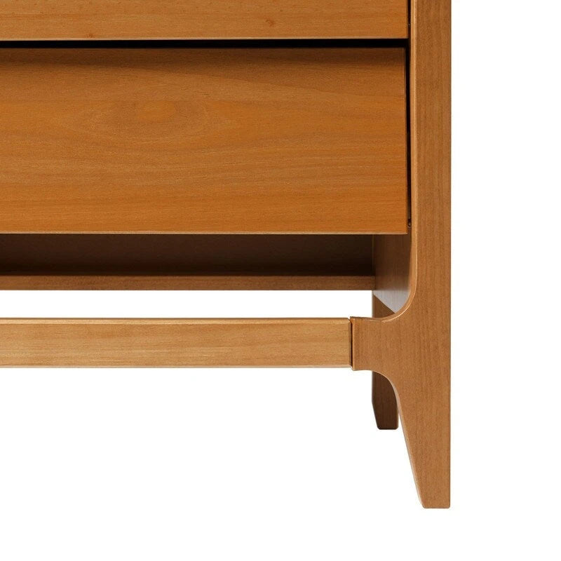 Solid Pine Wood Nightstand with Angled Drawer Front �C Scandinavian Style
