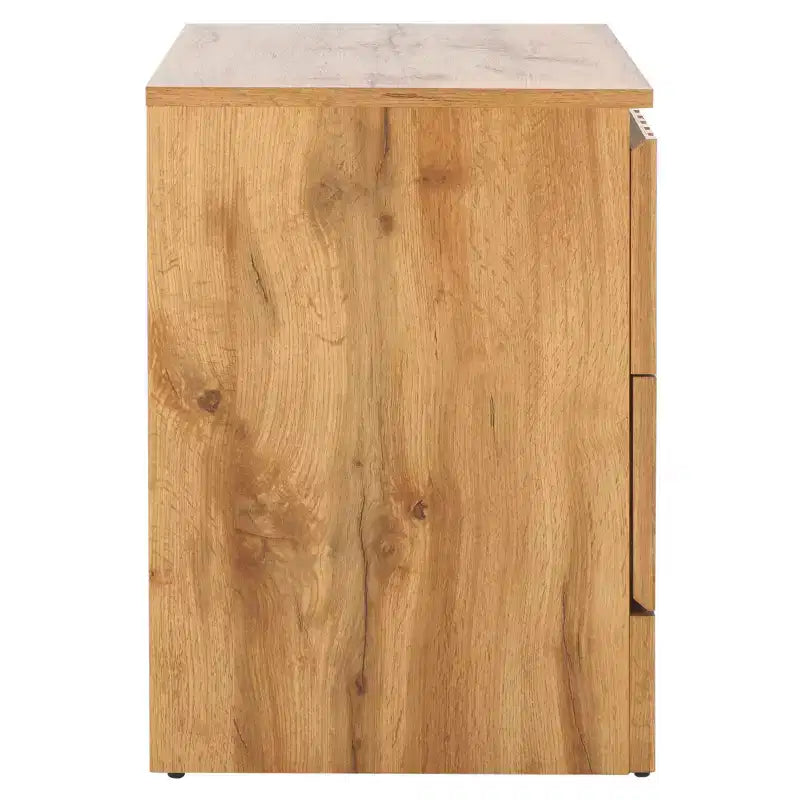 Oak Laminate 2-Drawer Nightstand 22.83''