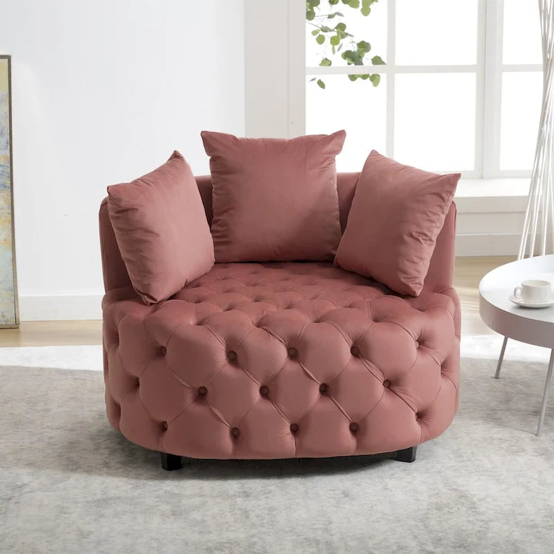 Classic Velvet Barrel Accent Chair for Modern Living Spaces