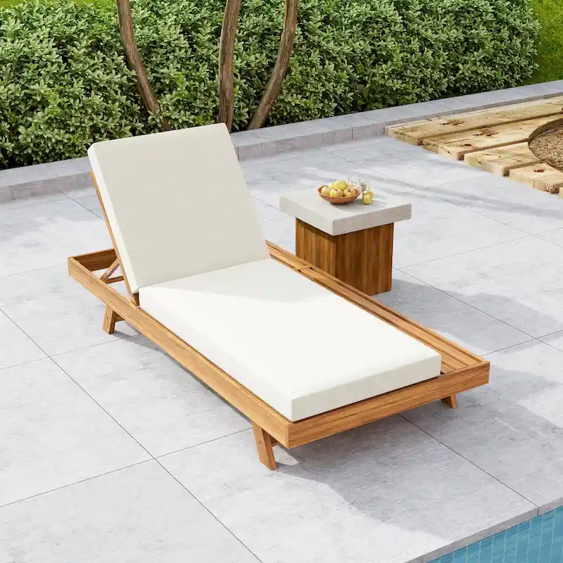 Christopher Knight Home- Halk Acacia Wood Outdoor Chaise Lounge