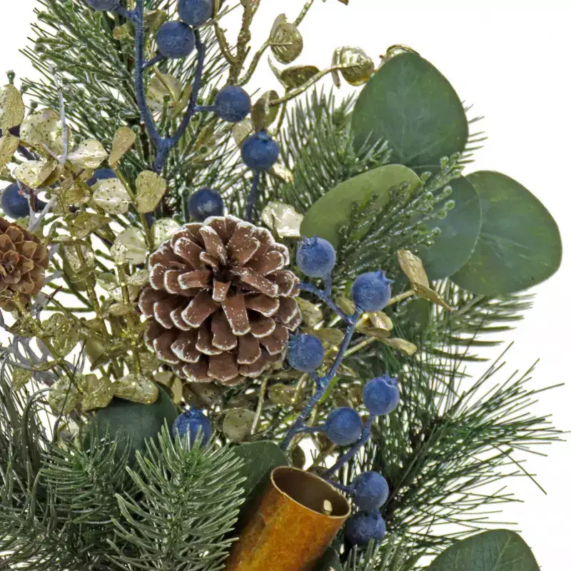 HGTV 2ct 28" Swiss Chic Decorated Mixed Pine Christmas Artificial Stem