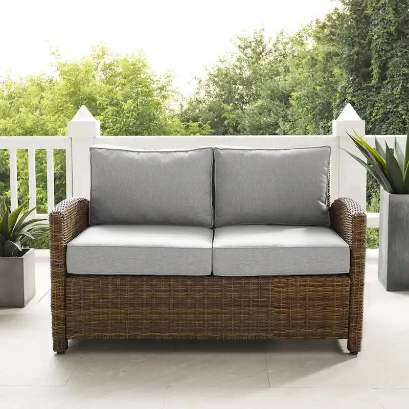 Crosley Bradenton Outdoor Wicker Loveseat - 55 W x 31.75 D x 32.5 H