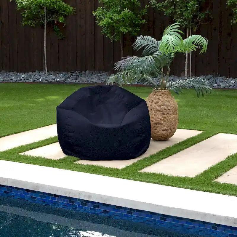 Sorra Home Valdese Boucle Outdoor Bean Bag - 30 in W x 30 in W x 20 in H