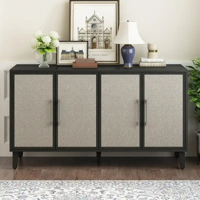 Cabinet with Four Linen Doors �C Living Room, Study & Entryway Storage