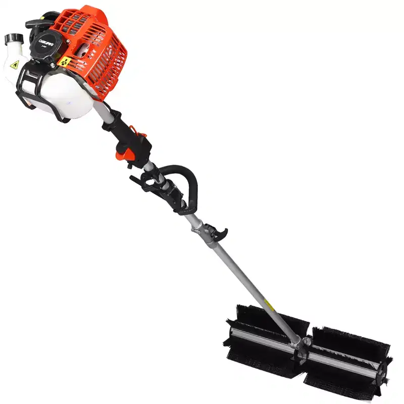 52cc Gas-Powered Broom Sweeper with 24 Nylon Brush, 2-Stroke Engine, EPA Certified, for Driveways & Sidewalks
