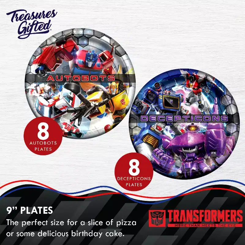 Treasures Gifted Transformers Party Tableware Starter Set for 16 Guests