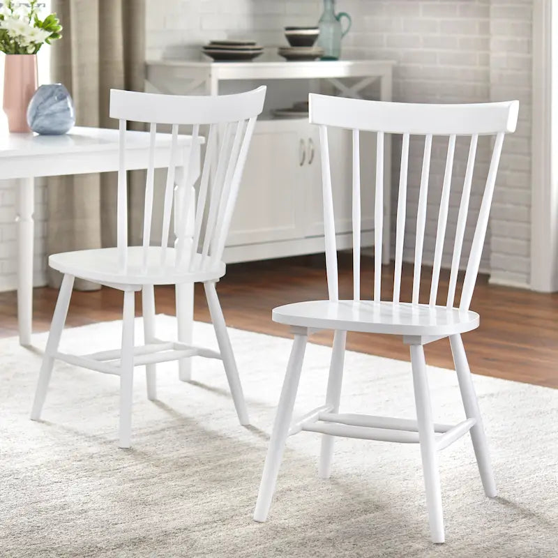 Solid Wood Spindle Dining Chairs (Set of 2) - Farmhouse Style Kitchen Chair