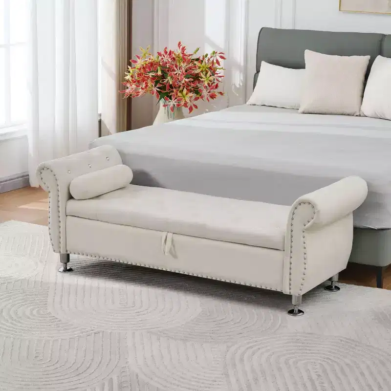 Luxury Velvet Tufted Storage Bench 62