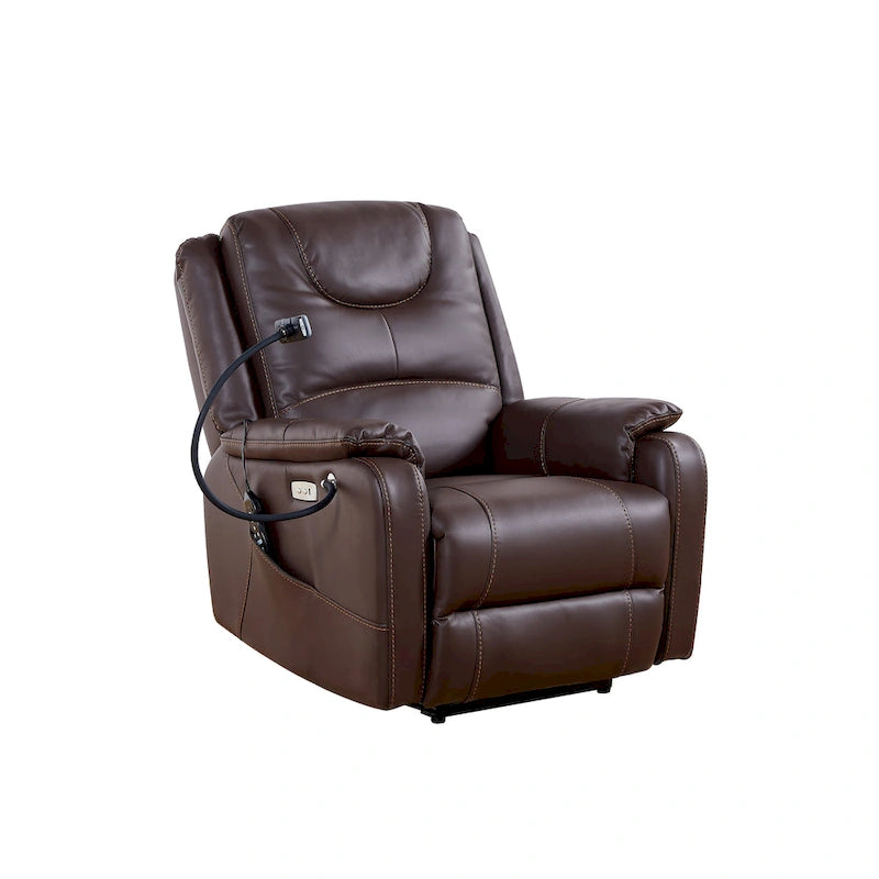 Zero Gravity Power Recliner with comfortable lying degree, Massage, Heating and Phone Holder, Side Pockets, USB Charge Po