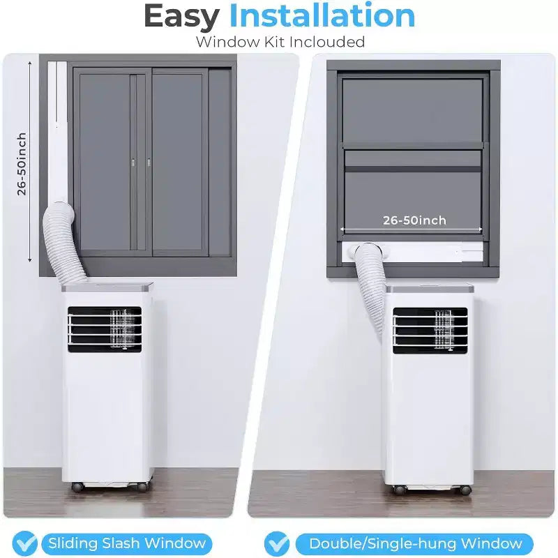 ZAFRO Portable Air Conditioner,AC Unit for Bedroom Room Garage RV, 24H Timer/Remote Control/2 Speeds/LED Display