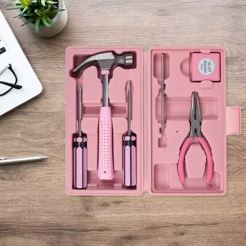 Fleming Supply Household Tool Kit 9pc - Pink