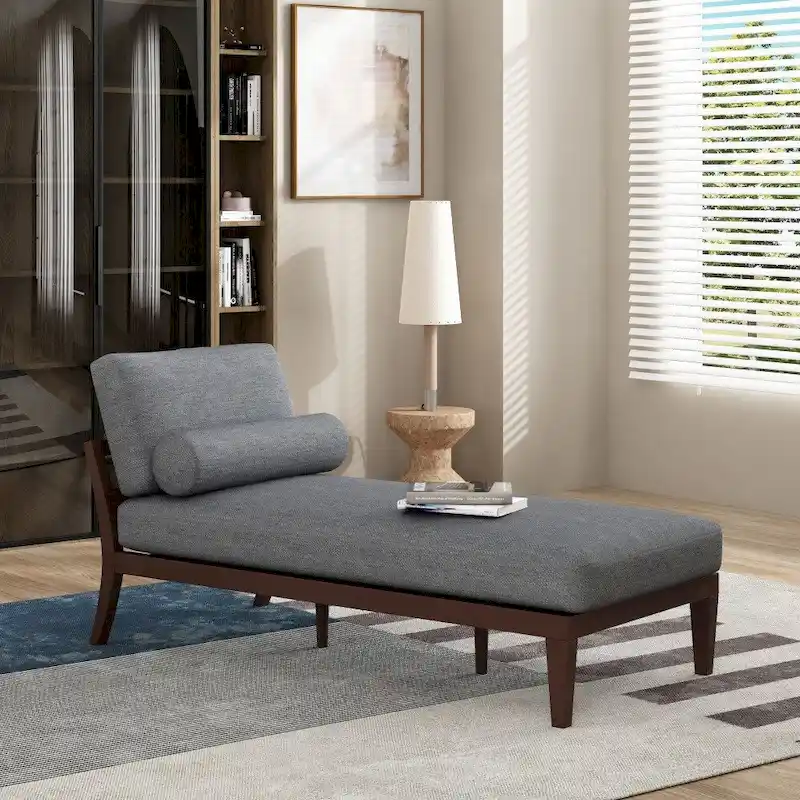 68.75 Charcoal Elegant Chaise Lounge, Recliner Chairs