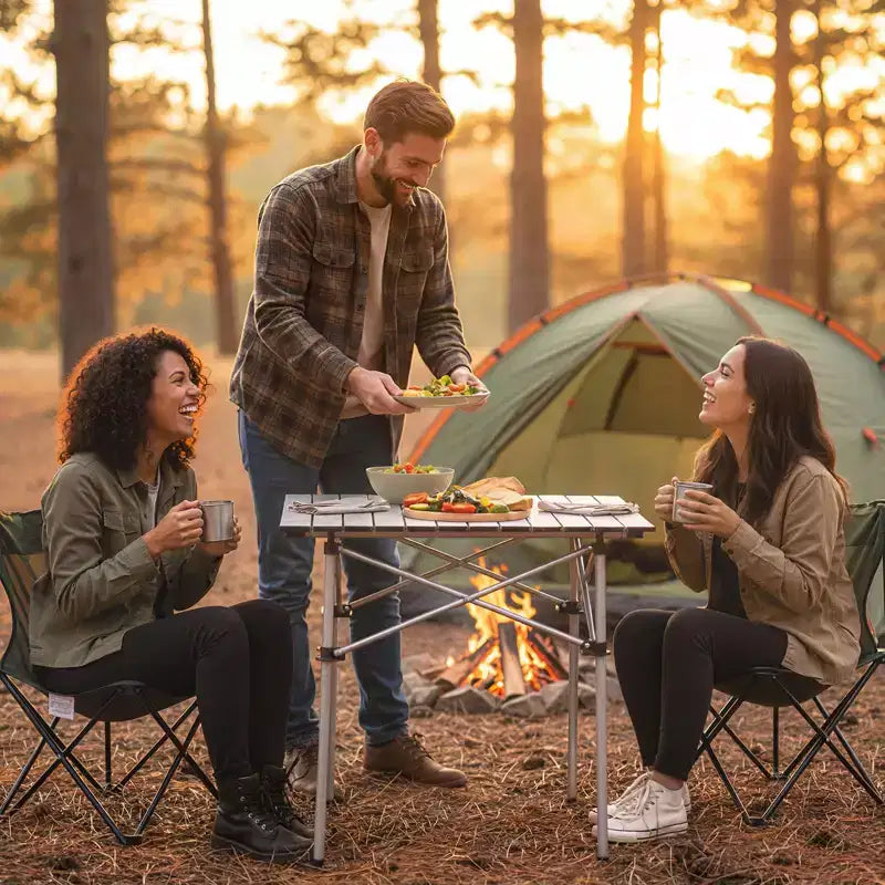 Costway Folding Roll-up Camping Table w/Metal Legs Carry Bag for Picnic Hiking BBQ Silver