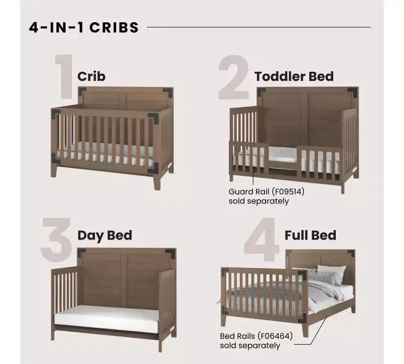 Child Craft Lucas Crib and Dresser Nursery Set, 2-Piece, Includes 4-in-1 Convertible Crib and 3-Drawer Dresser