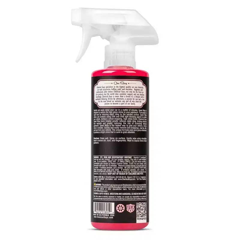 Chemical Guys Speed Wipe Quick Detailer: Liquid Car Cleaner & Detailing Supplies, Unscented Automotive Cleaning Kit