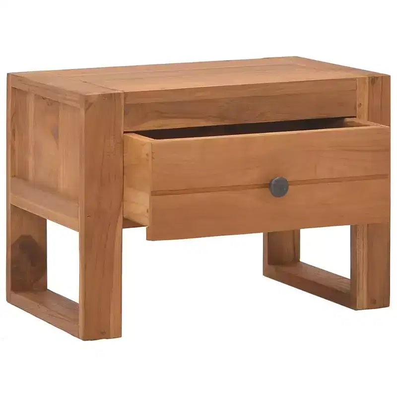 vidaXL Bedside Cabinet 19.7x11.8x13.8 Solid Teak Wood