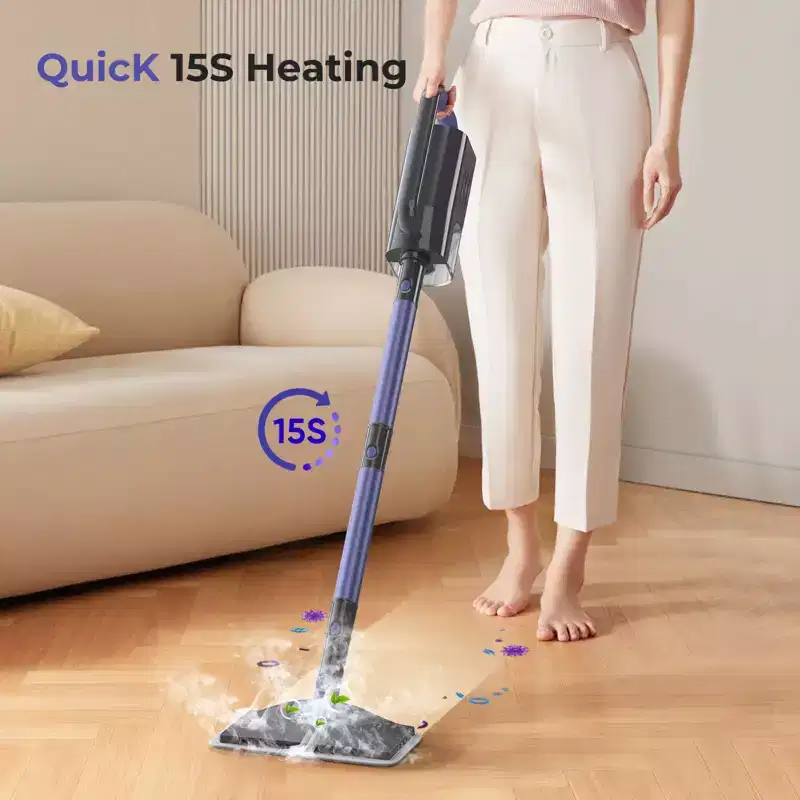 Teendow Steam Mop Floor Cleaner, 1200W Steam Cleaner,400ml Water Tank, 23ft Power Cord with Washable Pads for Sealed Hard Floors, Hardwood, Marble