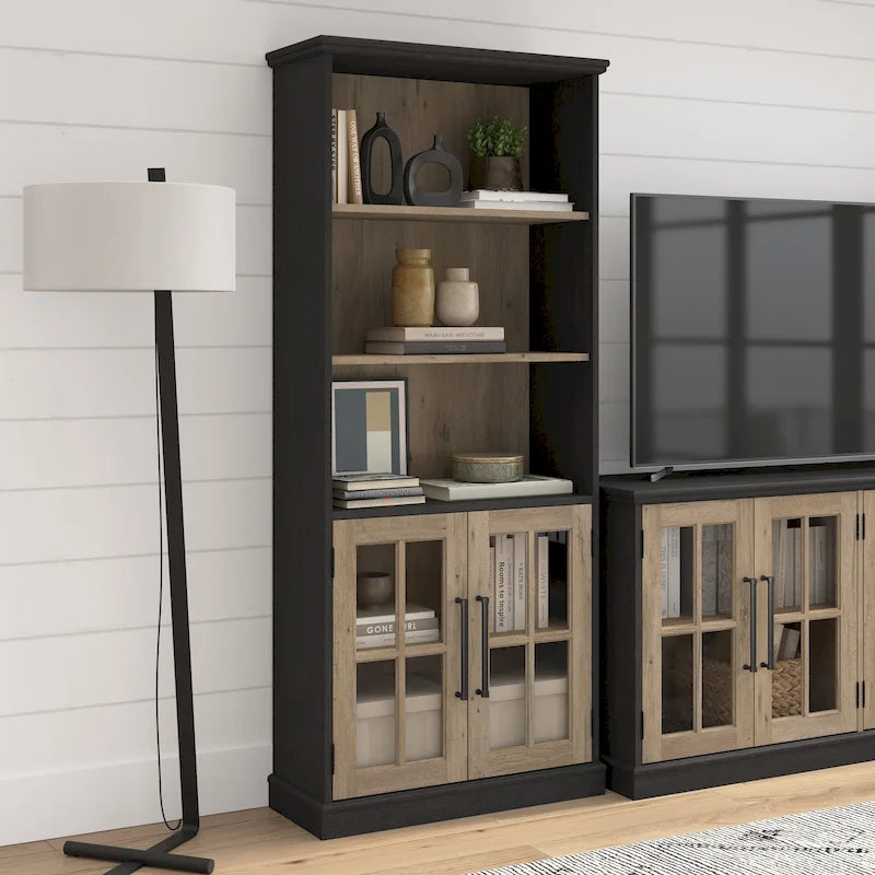 5 Shelf Bookcase with Glass Doors
