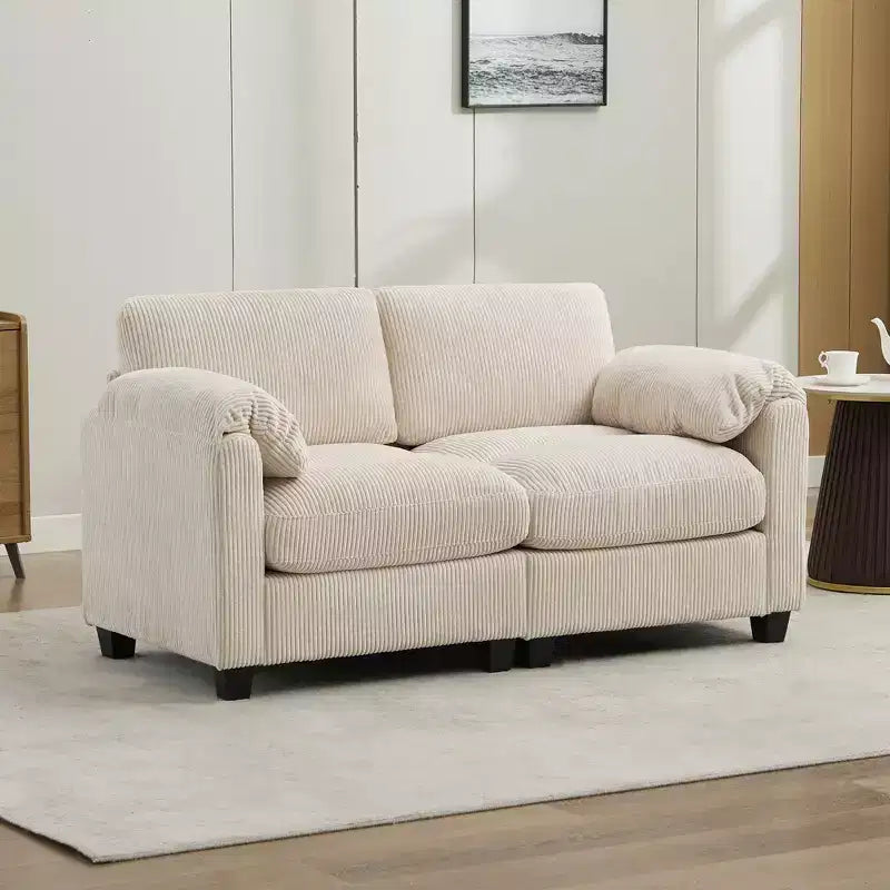 Hyleory 60.6'' Upholstered Corduroy Reception Loveseat Sofa Couch
