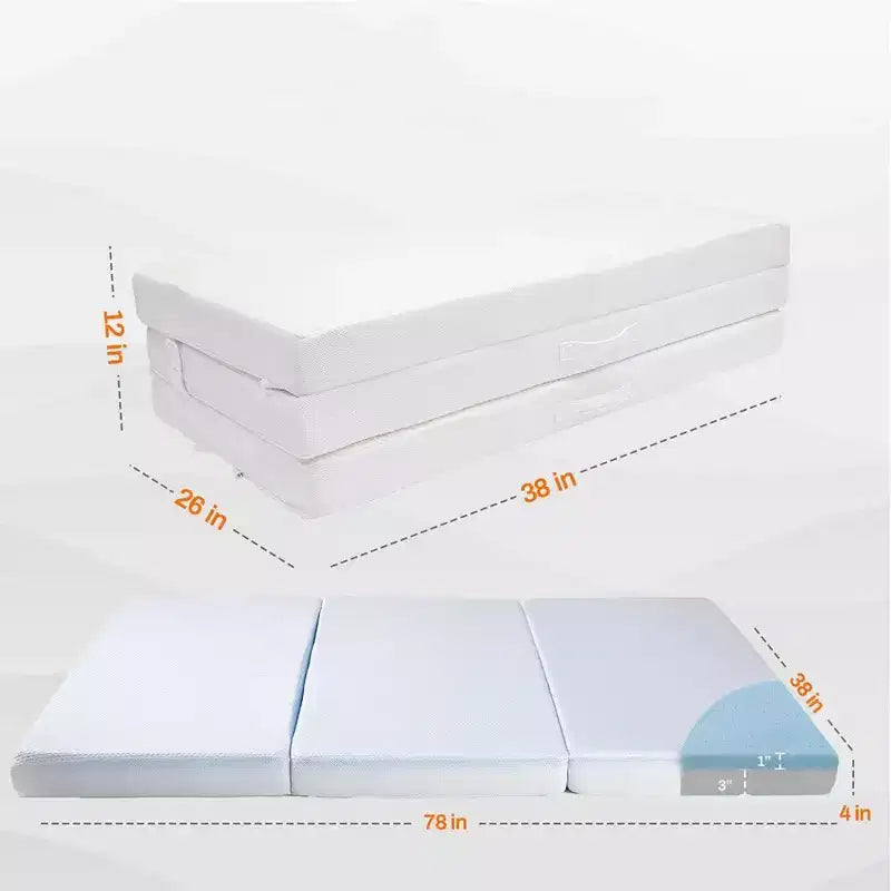 Cheer Collection 4 Tri-Fold Mattress with 1 Gel Infused Memory Foam